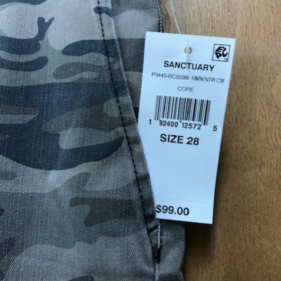 NEW Sanctuary Camo Skinny Jeans Pants Size 28 - Picture 8 of 13